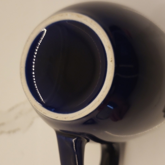 𝅺vintage Cadillac logo mug cup Cobalt Blue mug cup with silver plaque logo - Picture 5 of 5